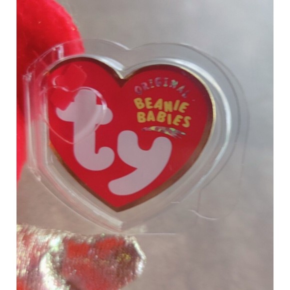 TY Beanie Baby Gift The Red Angel Bear Tags & Protector 2004 Christmas Holiday - Picture 3 of 5